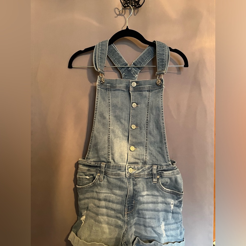 Juniors Celebrity Pink Denim Shorts Overalls